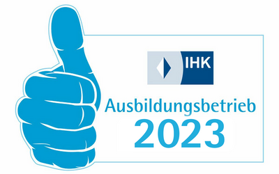 Logo IHK Ausbildungsbetrieb 2023